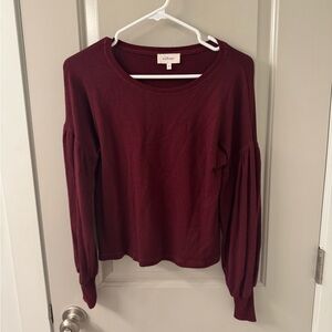 Bohme Deep Red Long-Sleeve Blouse